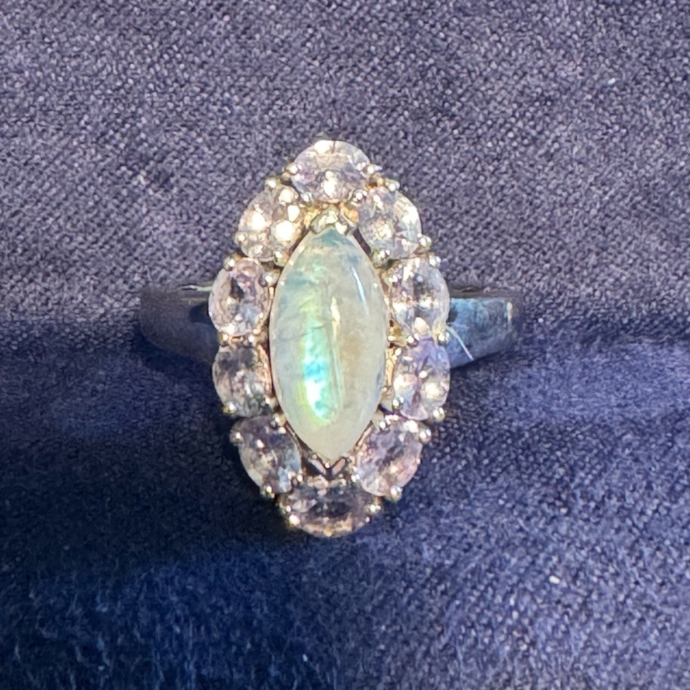 Amethyst and Moonstone Ring - size 8 Like New